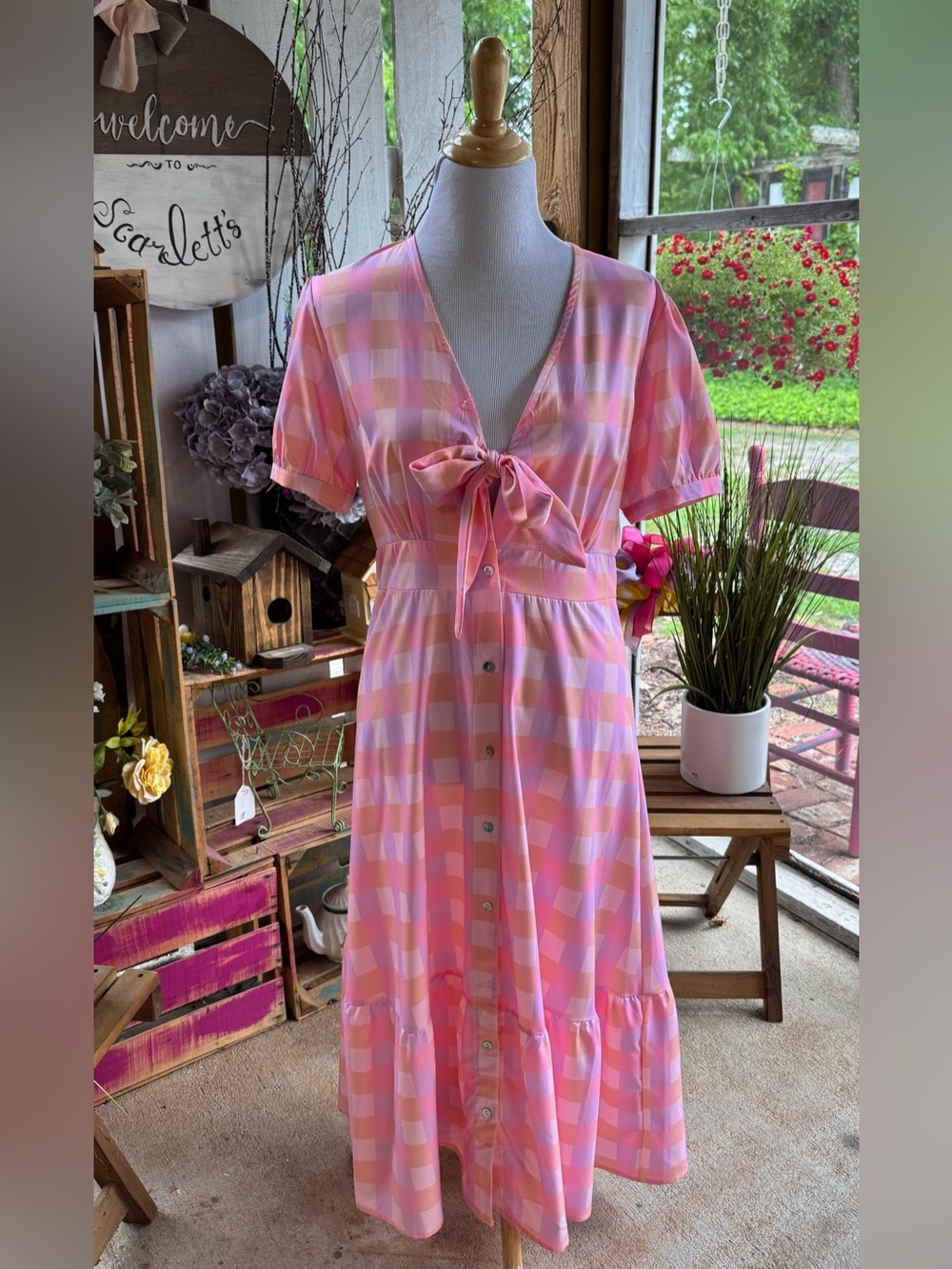 SundayUp Pink Ruffle Trim Dress